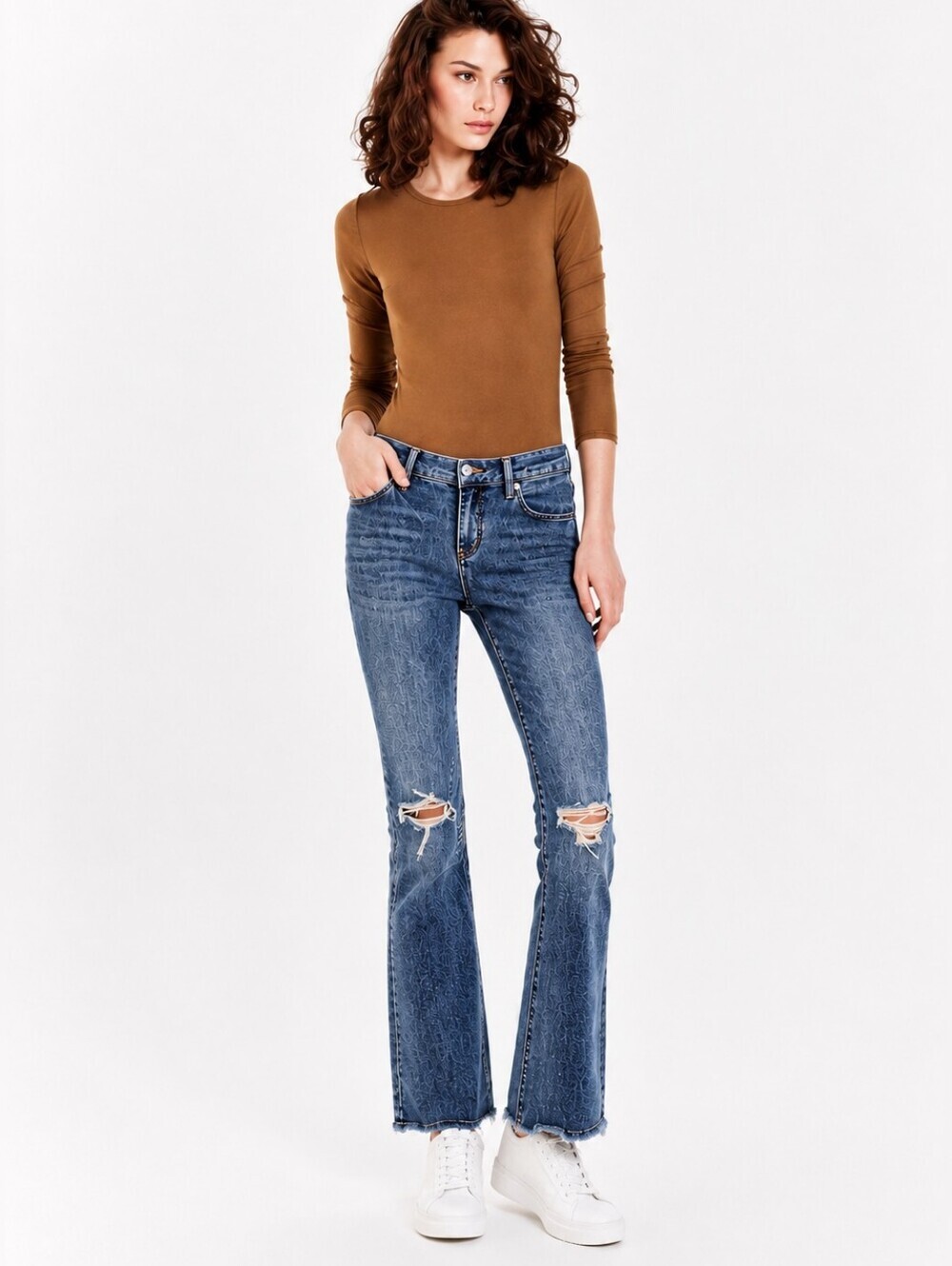 ❤ DEAR JOHN JAXTYN HIGH RISE BOOTCUT JEANS, DISTRESSED, 0 (25)